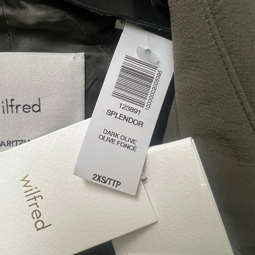 NWT Aritzia Wilfred Splendor Trench Coat in Olive XXS - Crepette